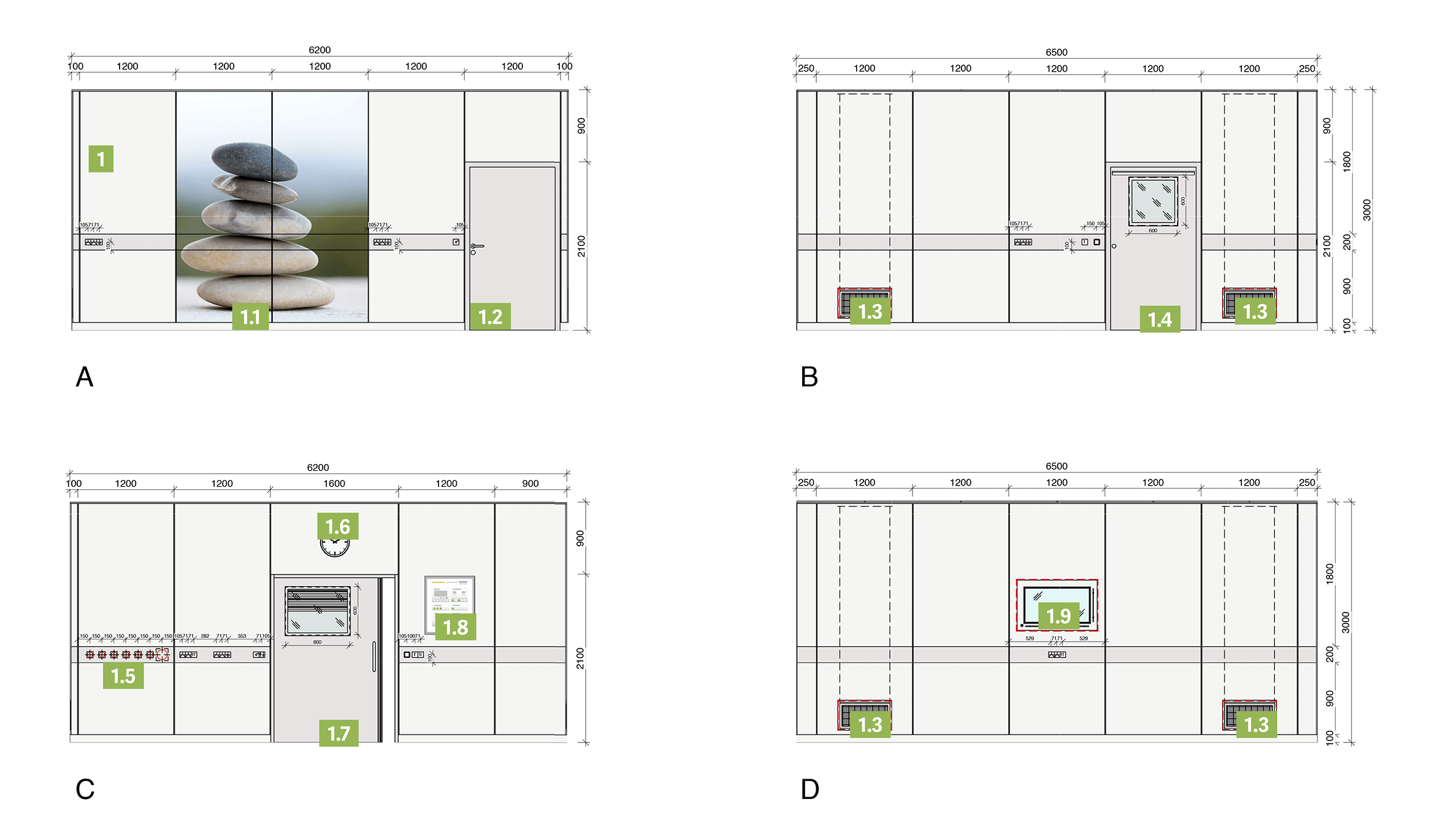 OP für kleinere Eingriffe - Wandgestaltung